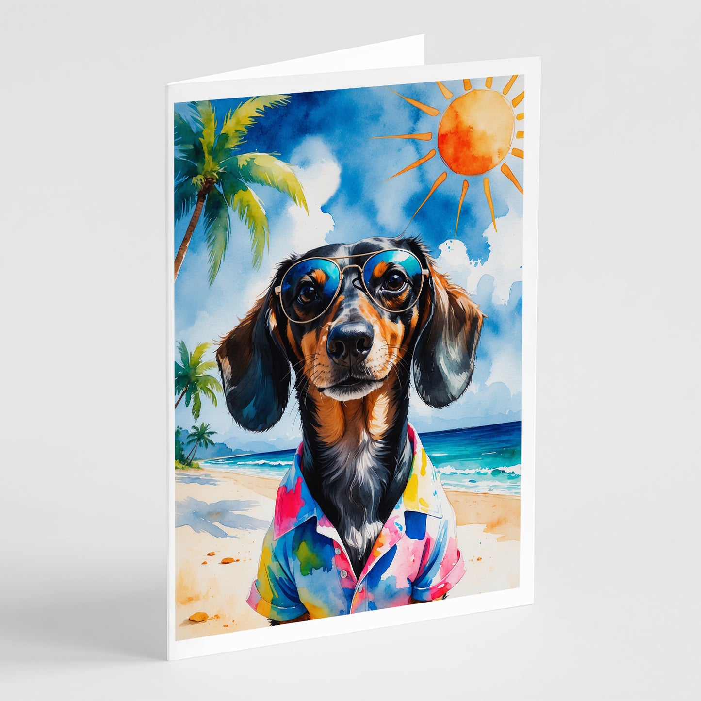 Buy this Dachshund Summer Beach Time Greeting Cards Pack of 8