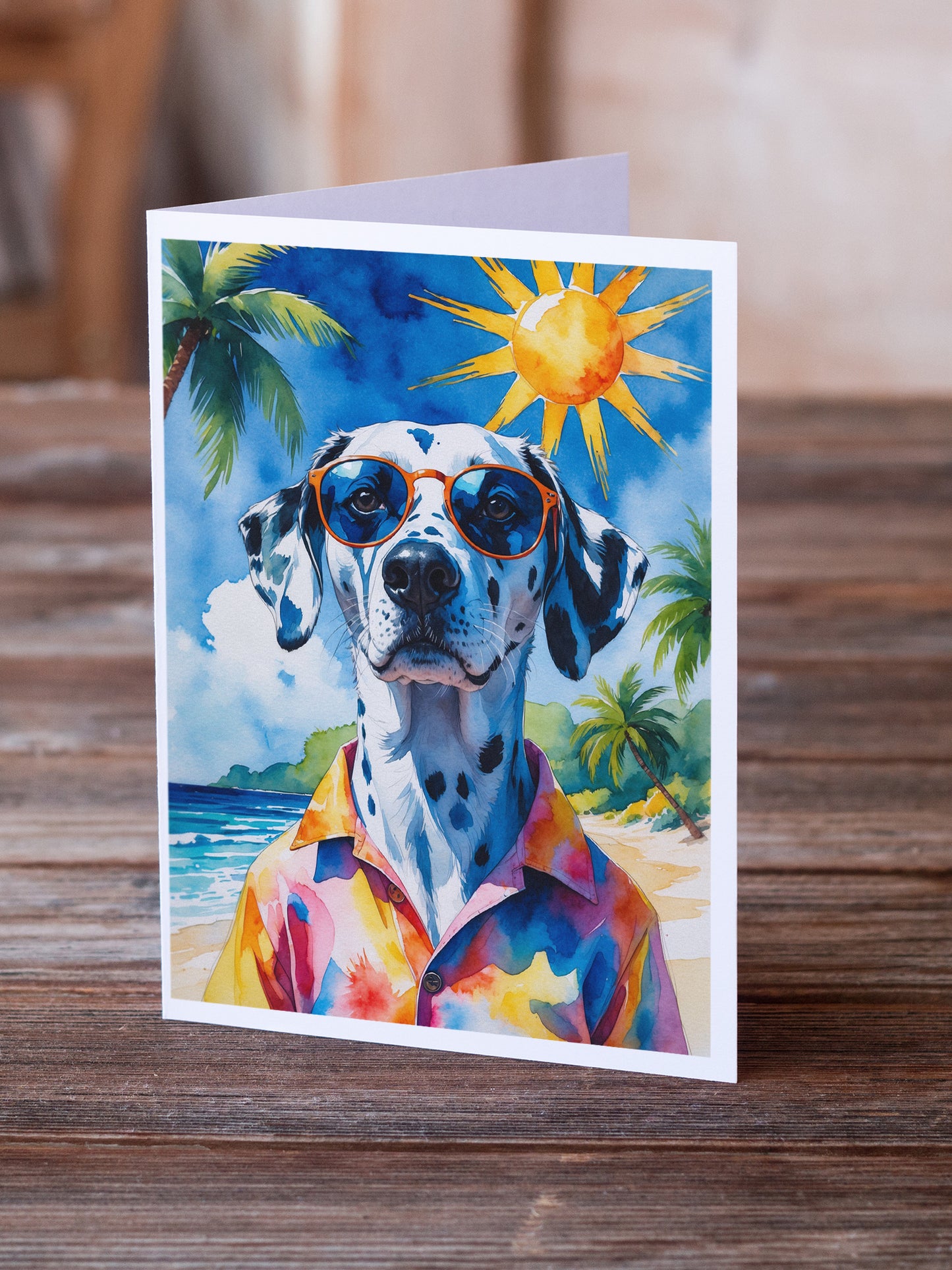 Dalmatian Summer Beach Time Greeting Cards Pack of 8