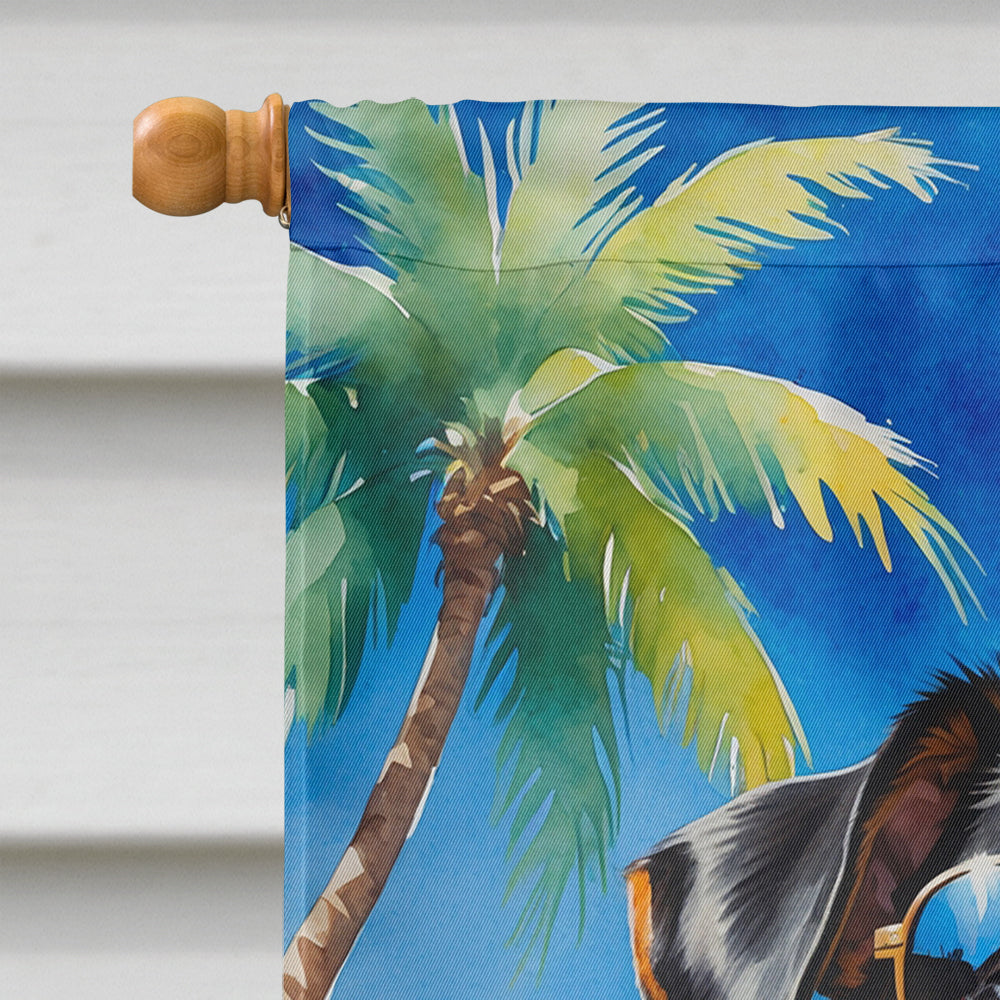 Doberman Pinscher Summer Beach Time House Flag