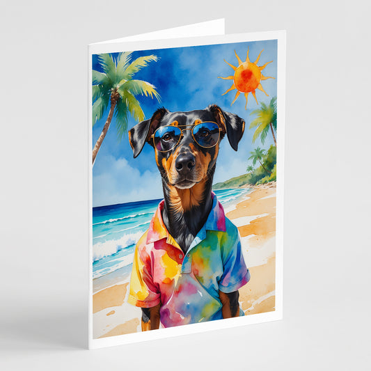 Buy this Doberman Pinscher Summer Beach Time Greeting Cards Pack of 8
