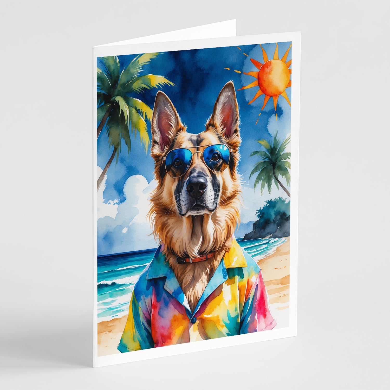 Buy this German Shepherd Summer Beach Time Greeting Cards Pack of 8