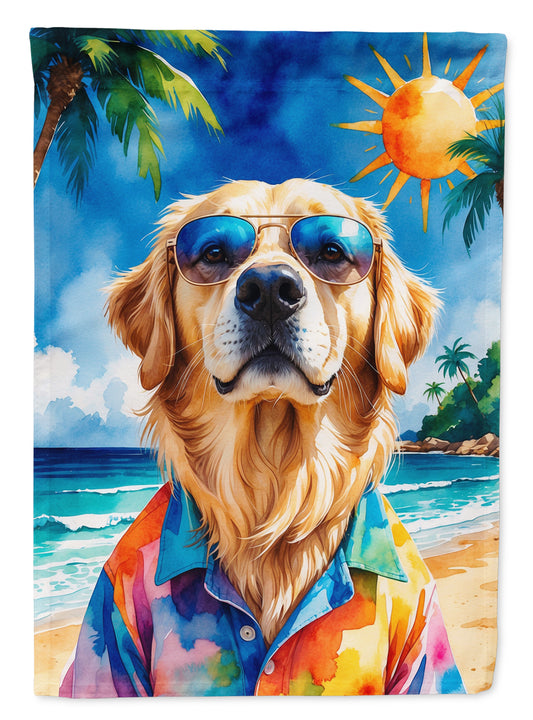 Buy this Golden Retriever Summer Beach Time House Flag