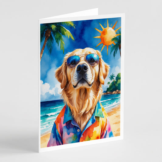 Buy this Golden Retriever Summer Beach Time Greeting Cards Pack of 8