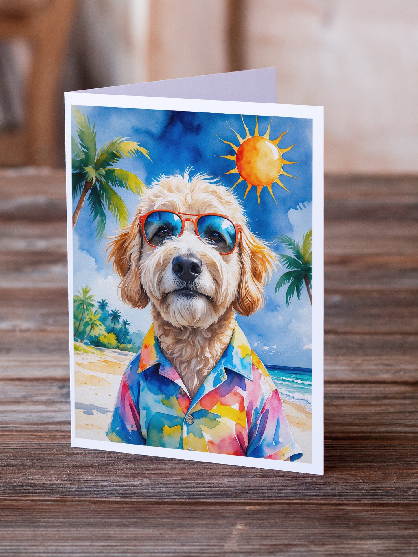 GoldendoodleSummer Beach Time Greeting Cards Pack of 8