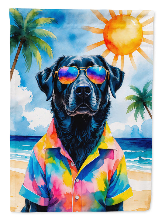 Buy this Black Labrador Retriever Summer Beach Time House Flag