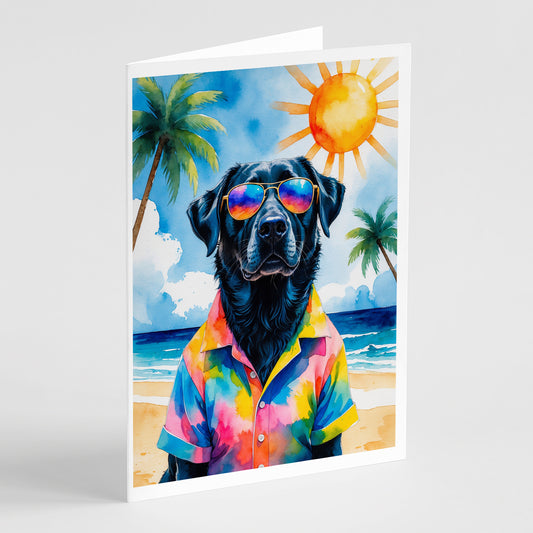 Buy this Black Labrador Retriever Summer Beach Time Greeting Cards Pack of 8