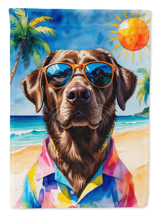 Buy this Chocolate Labrador Retriever Summer Beach Time Garden Flag