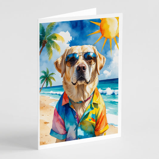 Buy this Yellow Labrador Retriever Summer Beach Time Greeting Cards Pack of 8