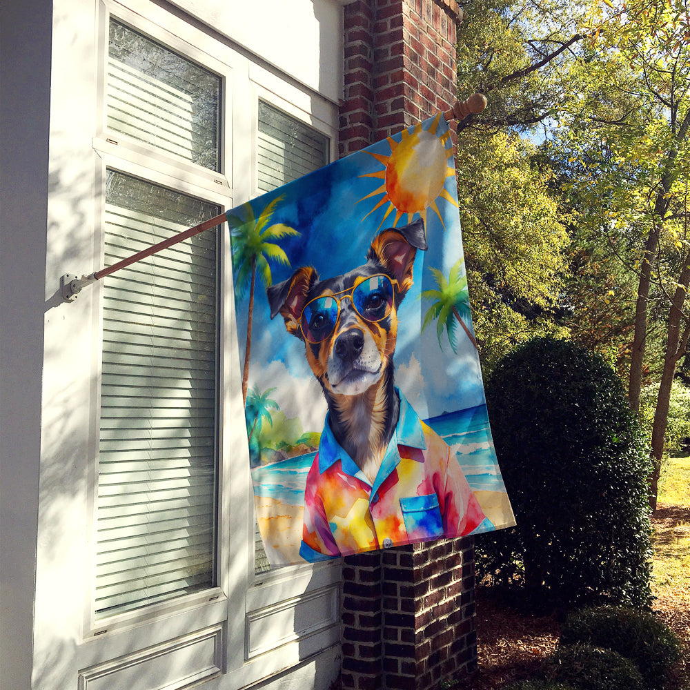 Miniature Pinscher Summer Beach Time House Flag