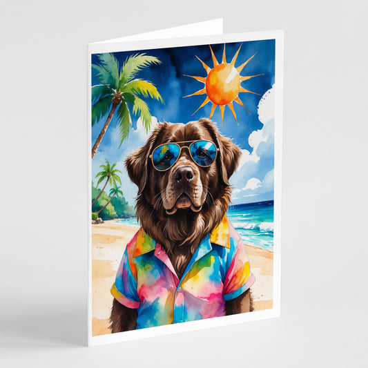 Buy this Chocolate Newfoundland Summer Beach Time Greeting Cards Pack of 8