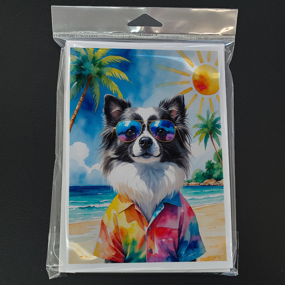 Pomeranian Summer Beach Time Greeting Cards Pack of 8