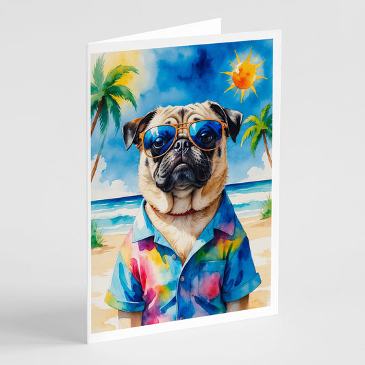 Buy this Pug Summer Beach Time Greeting Cards Pack of 8