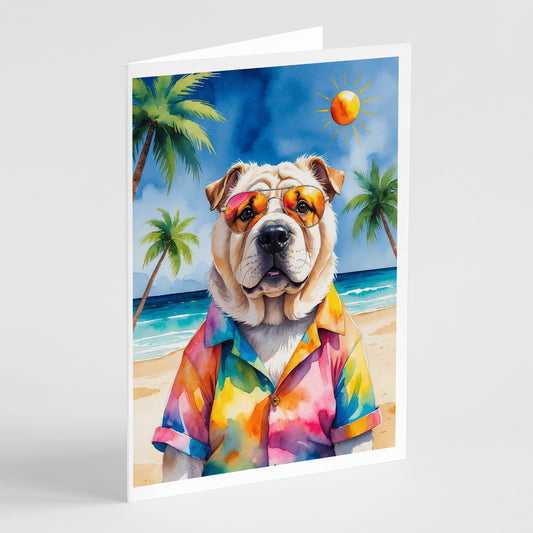 Buy this Shar Pei Summer Beach Time Greeting Cards Pack of 8