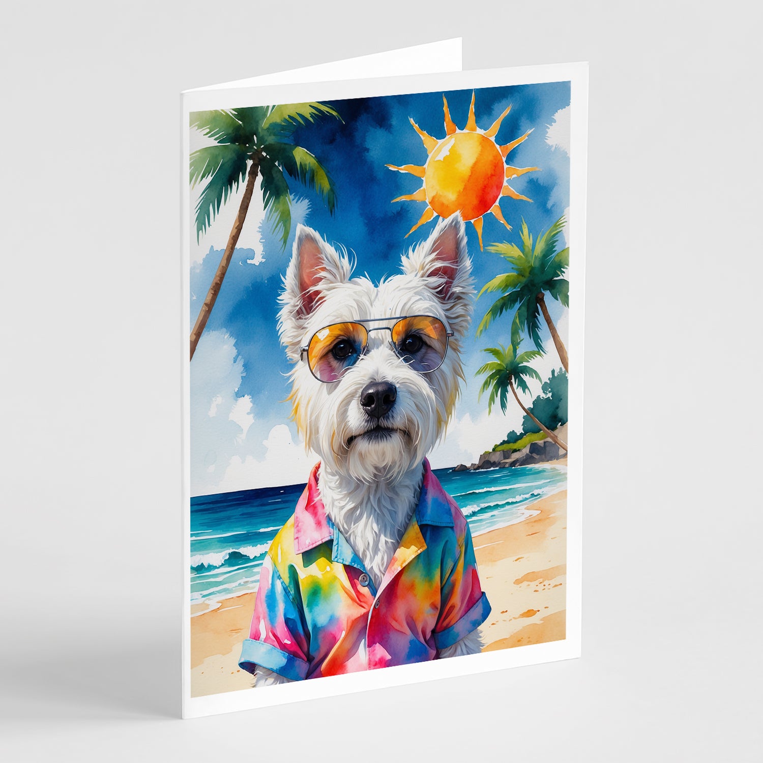Buy this Westie Summer Beach Time Greeting Cards Pack of 8