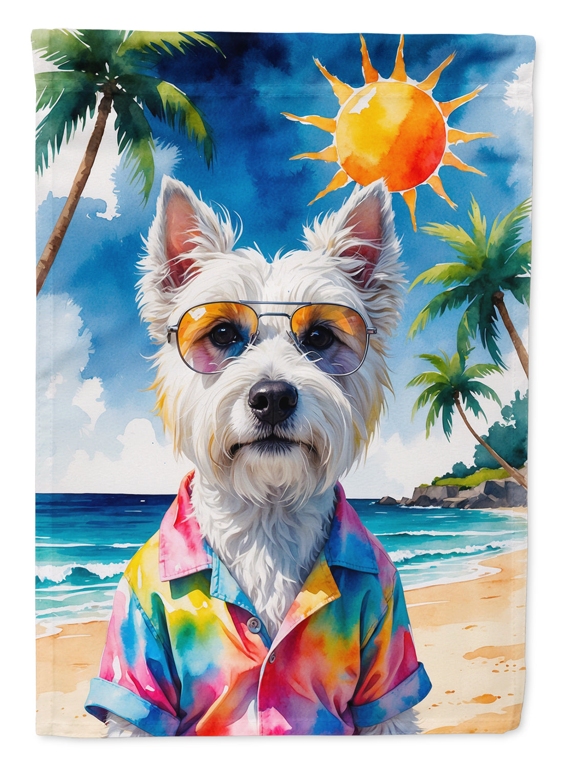 Buy this Westie Summer Beach Time Garden Flag