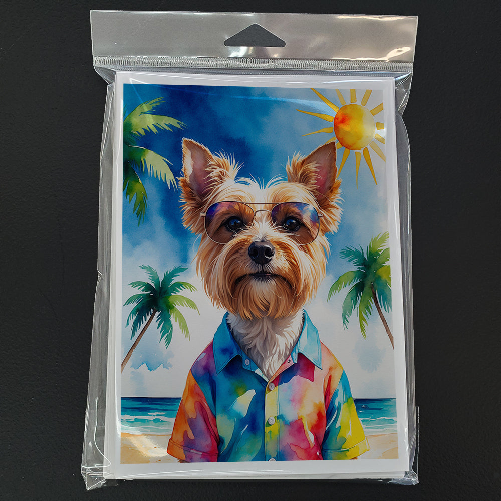 Yorkshire Terrier Summer Beach Time Greeting Cards Pack of 8