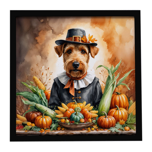 Buy this Airedale Terrier Thanksgiving Framed Metal Print