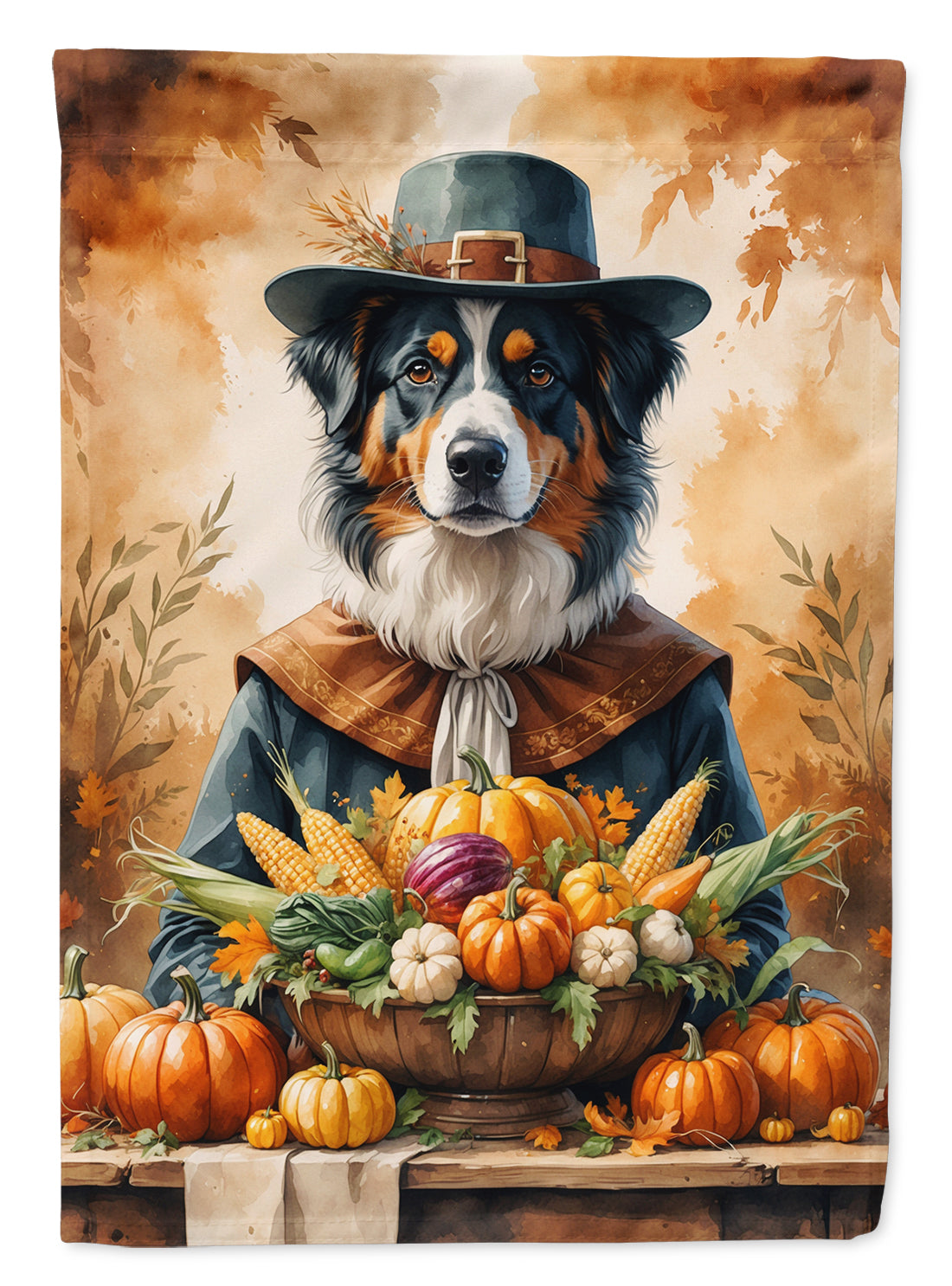 Buy this Australian Shepherd Thanksgiving House Flag
