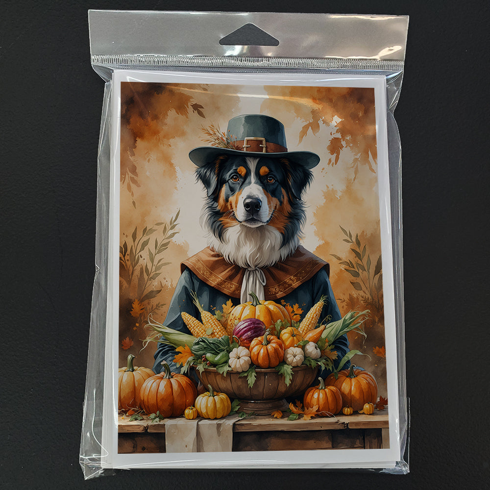 Australian Shepherd Thanksgiving Greeting Cards Pack of 8