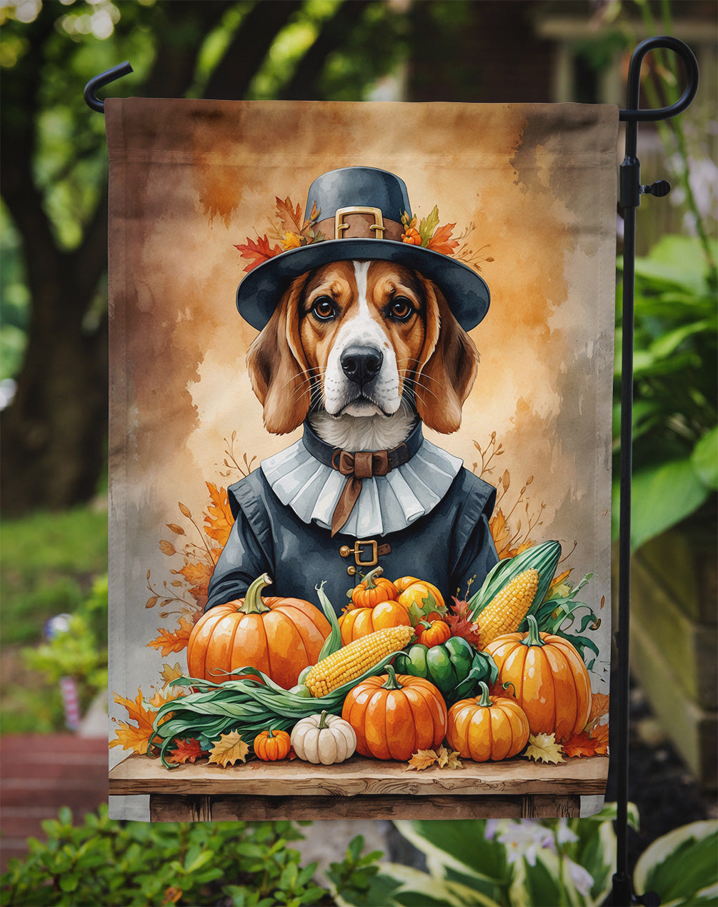 Beagle Thanksgiving Garden Flag