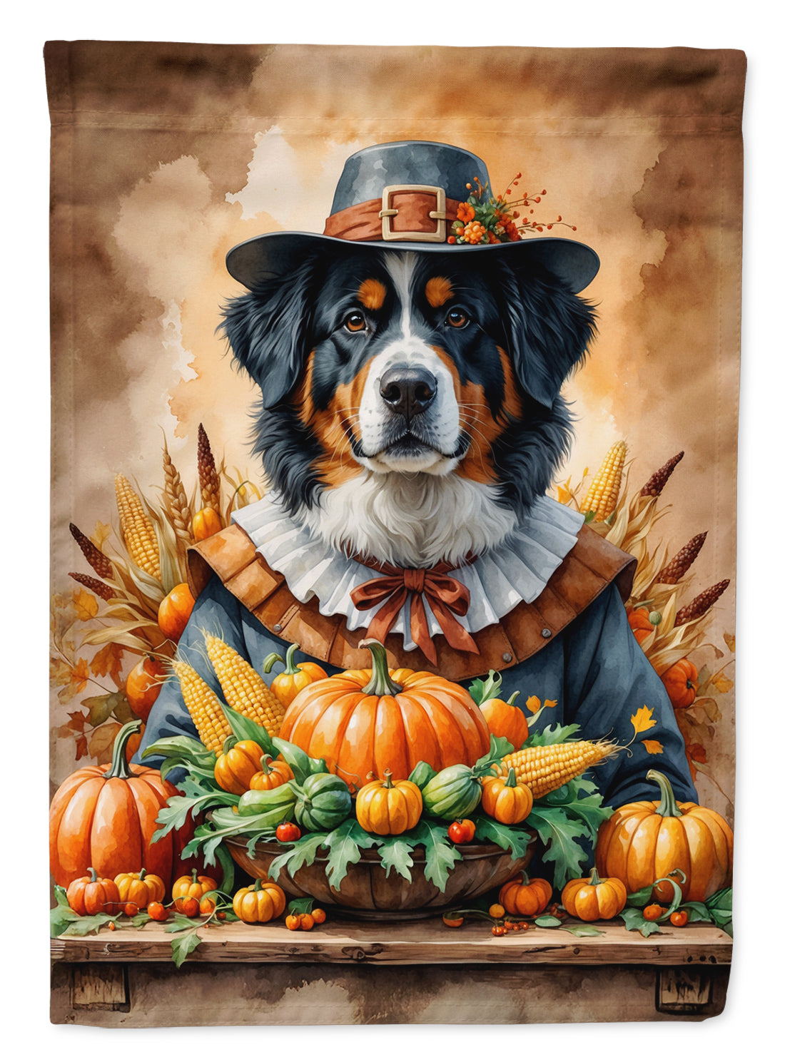 Buy this Bernese Mountain Dog Thanksgiving House Flag
