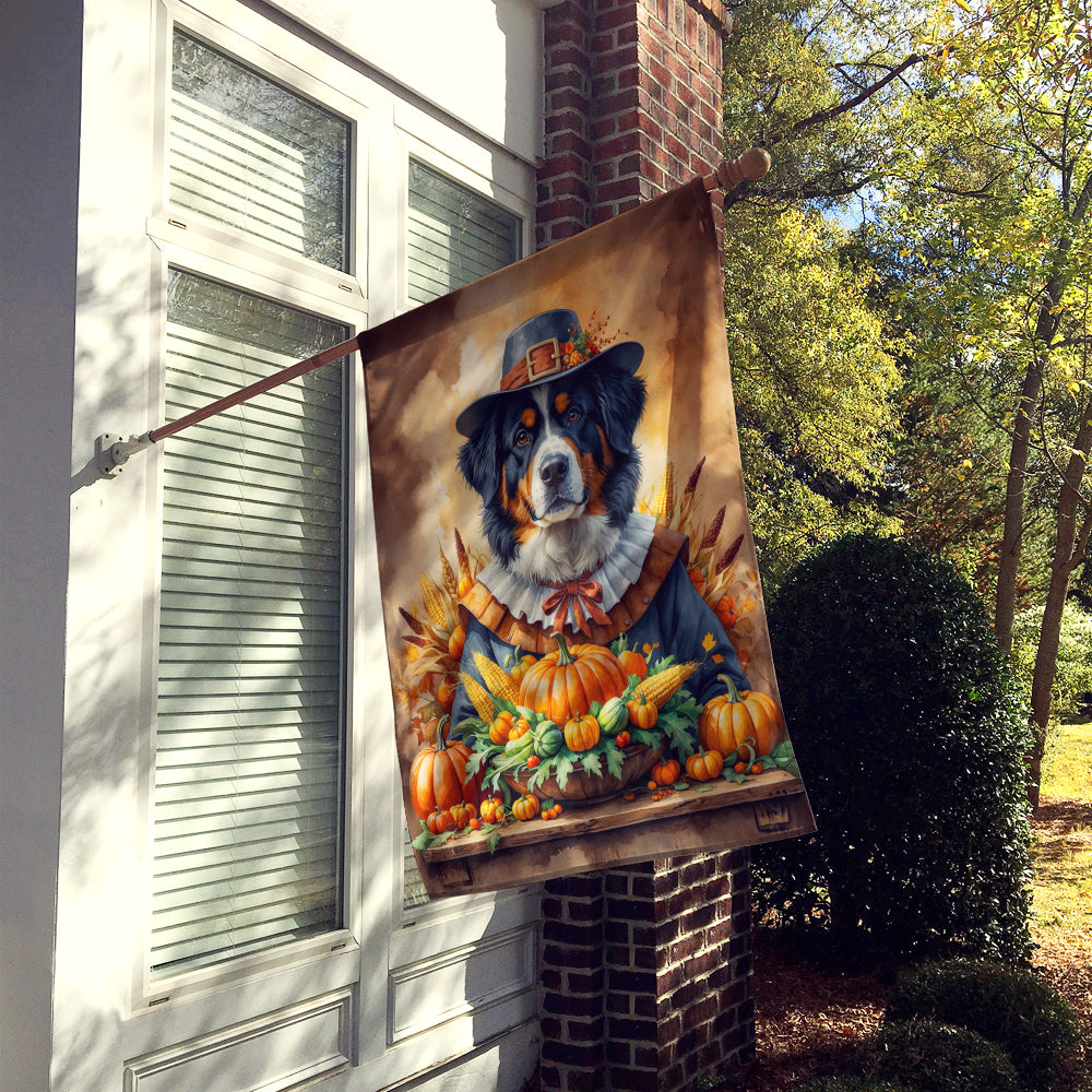 Bernese Mountain Dog Thanksgiving House Flag