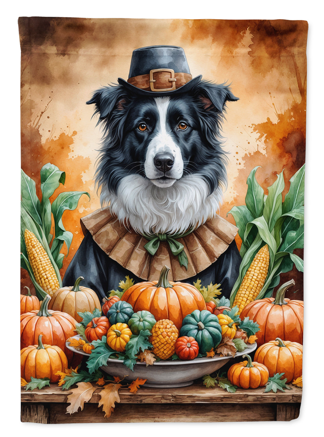 Buy this Border Collie Thanksgiving House Flag