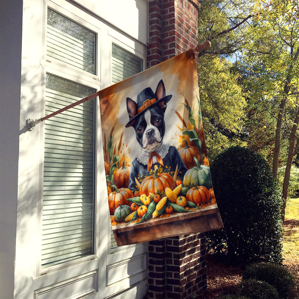 Boston Terrier Thanksgiving House Flag