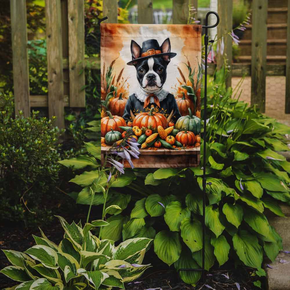 Boston Terrier Thanksgiving Garden Flag