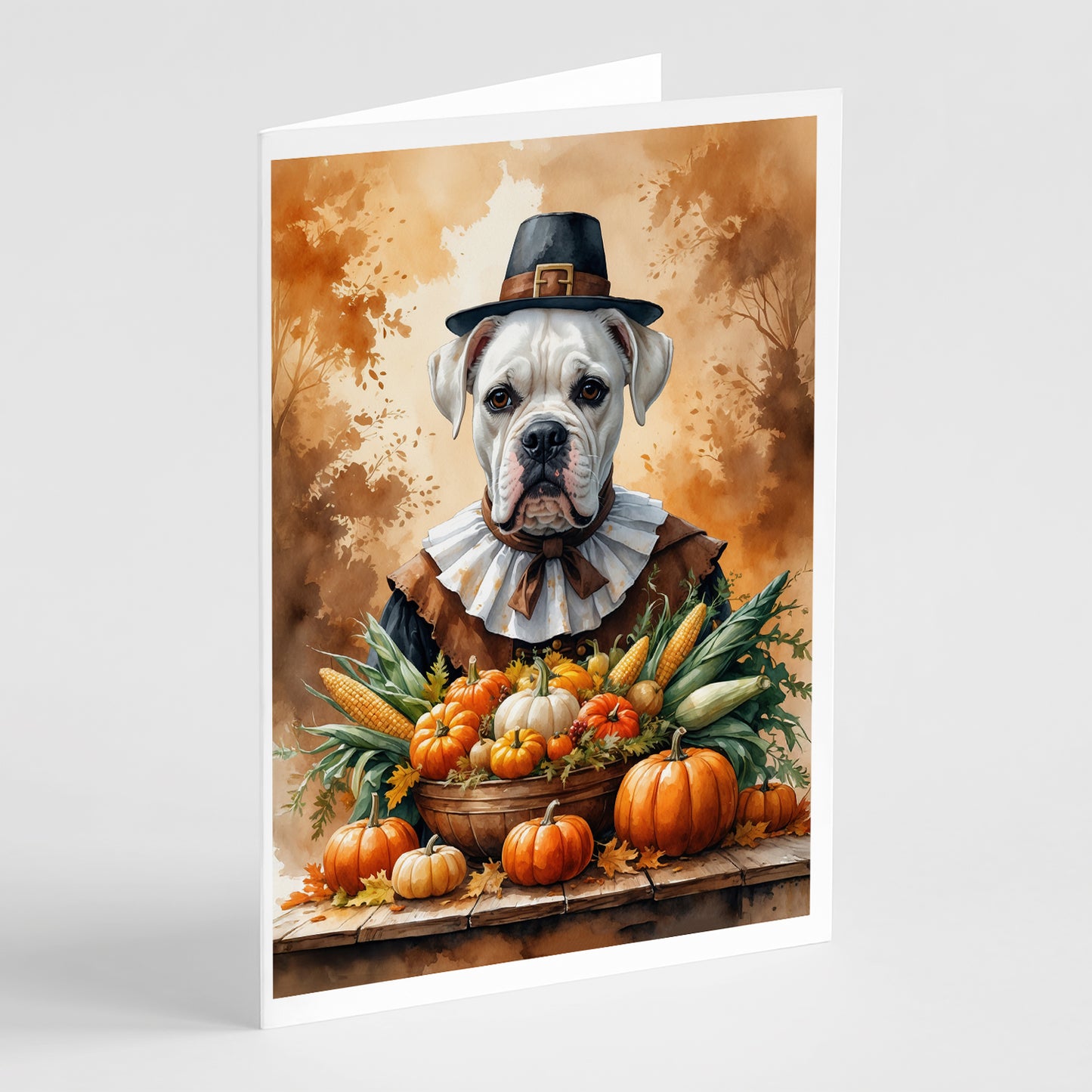Buy this White Boxer Thanksgiving Greeting Cards Pack of 8