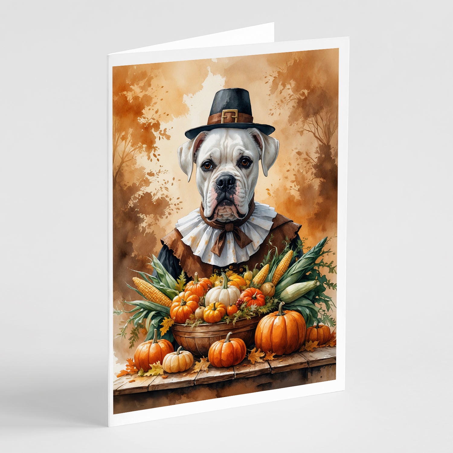 Buy this White Boxer Thanksgiving Greeting Cards Pack of 8