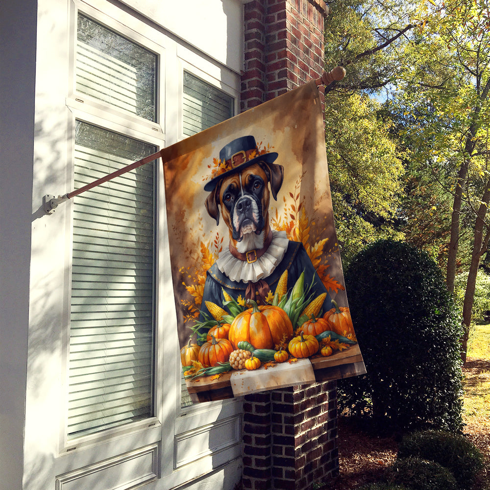 Boxer Thanksgiving House Flag