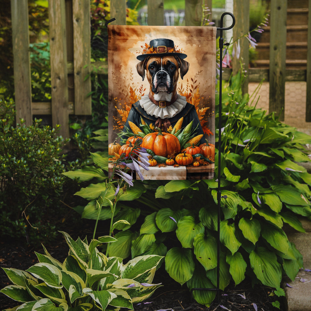 Boxer Thanksgiving Garden Flag