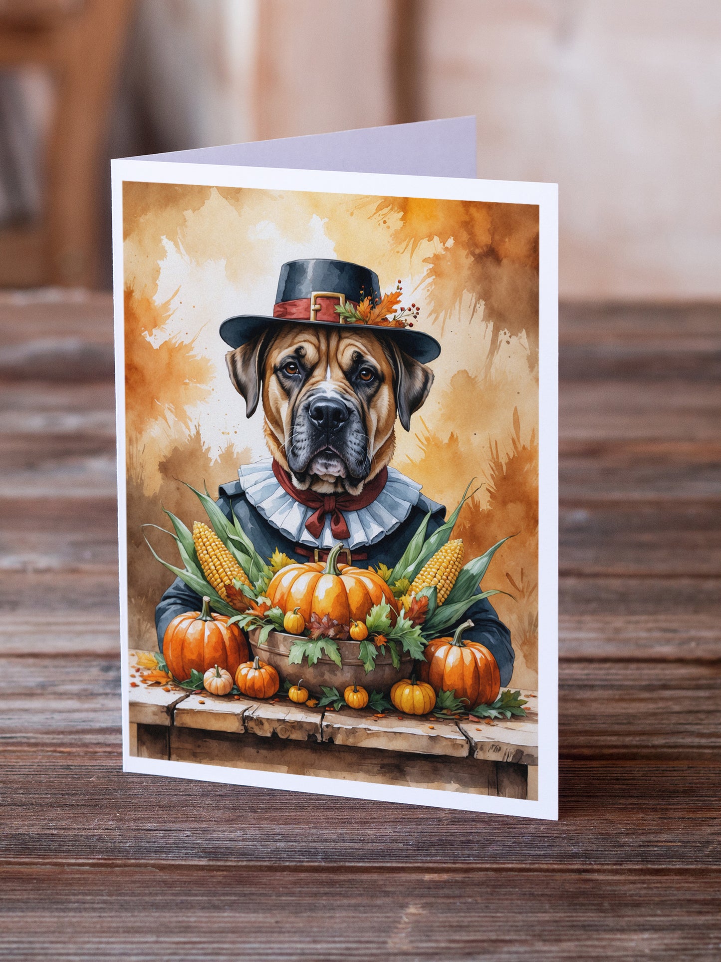 Bullmastiff Thanksgiving Greeting Cards Pack of 8