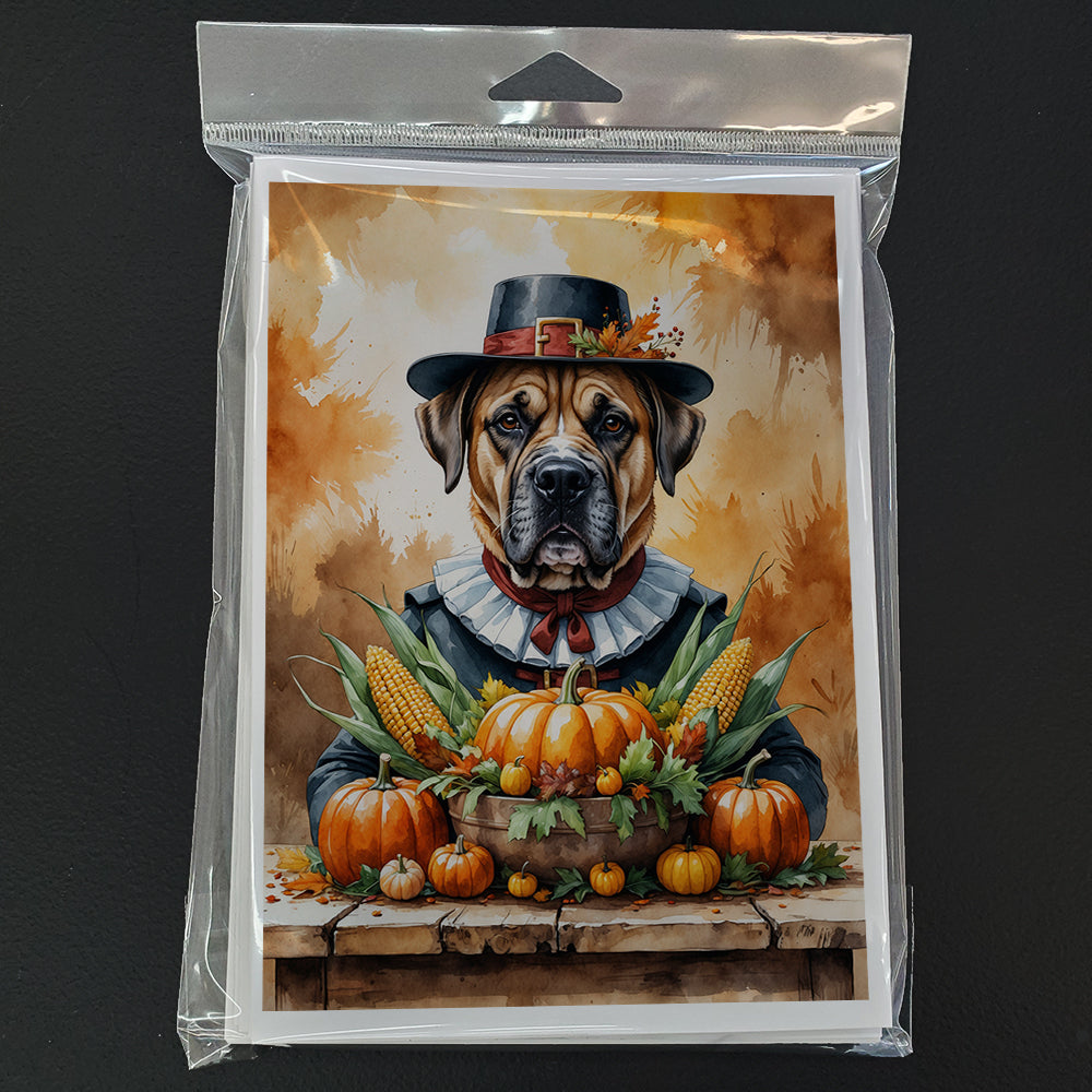 Bullmastiff Thanksgiving Greeting Cards Pack of 8