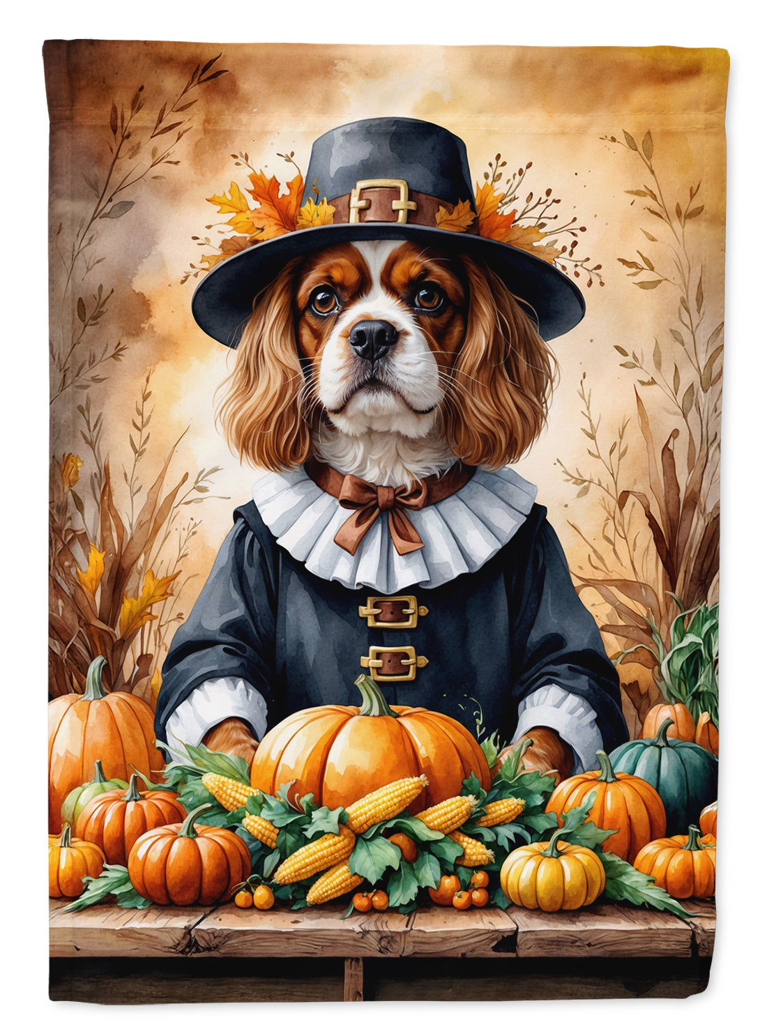Buy this Cavalier Spaniel Thanksgiving House Flag