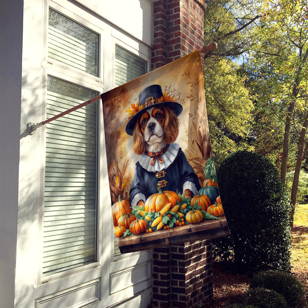 Cavalier Spaniel Thanksgiving House Flag