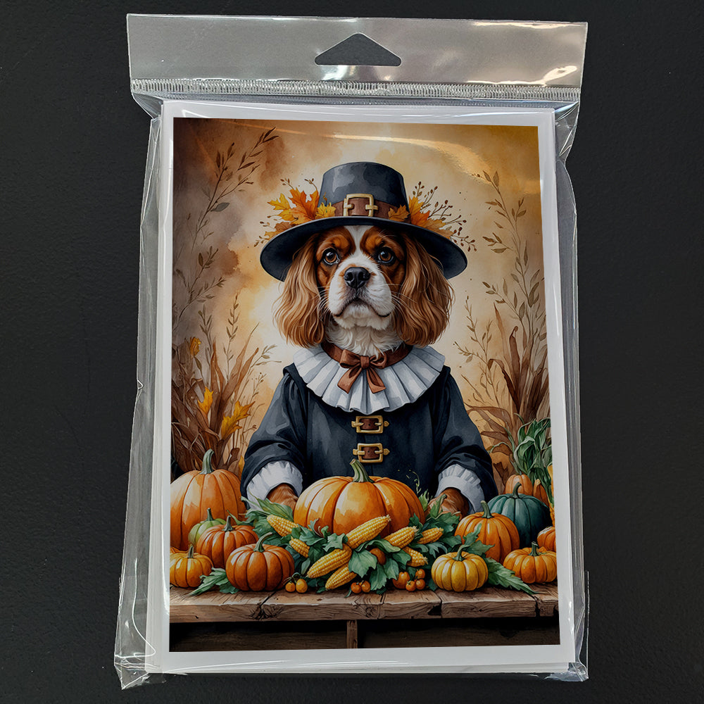 Cavalier Spaniel Thanksgiving Greeting Cards Pack of 8