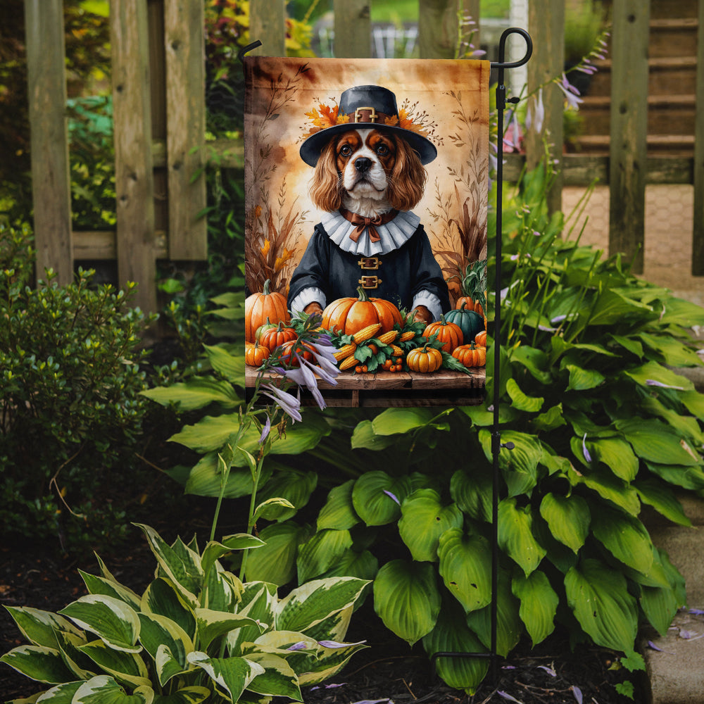 Cavalier Spaniel Thanksgiving Garden Flag