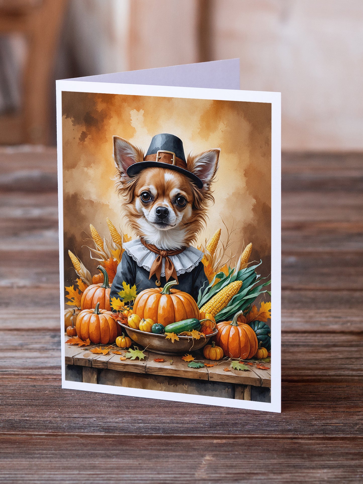 Chihuahua Thanksgiving Greeting Cards Pack of 8