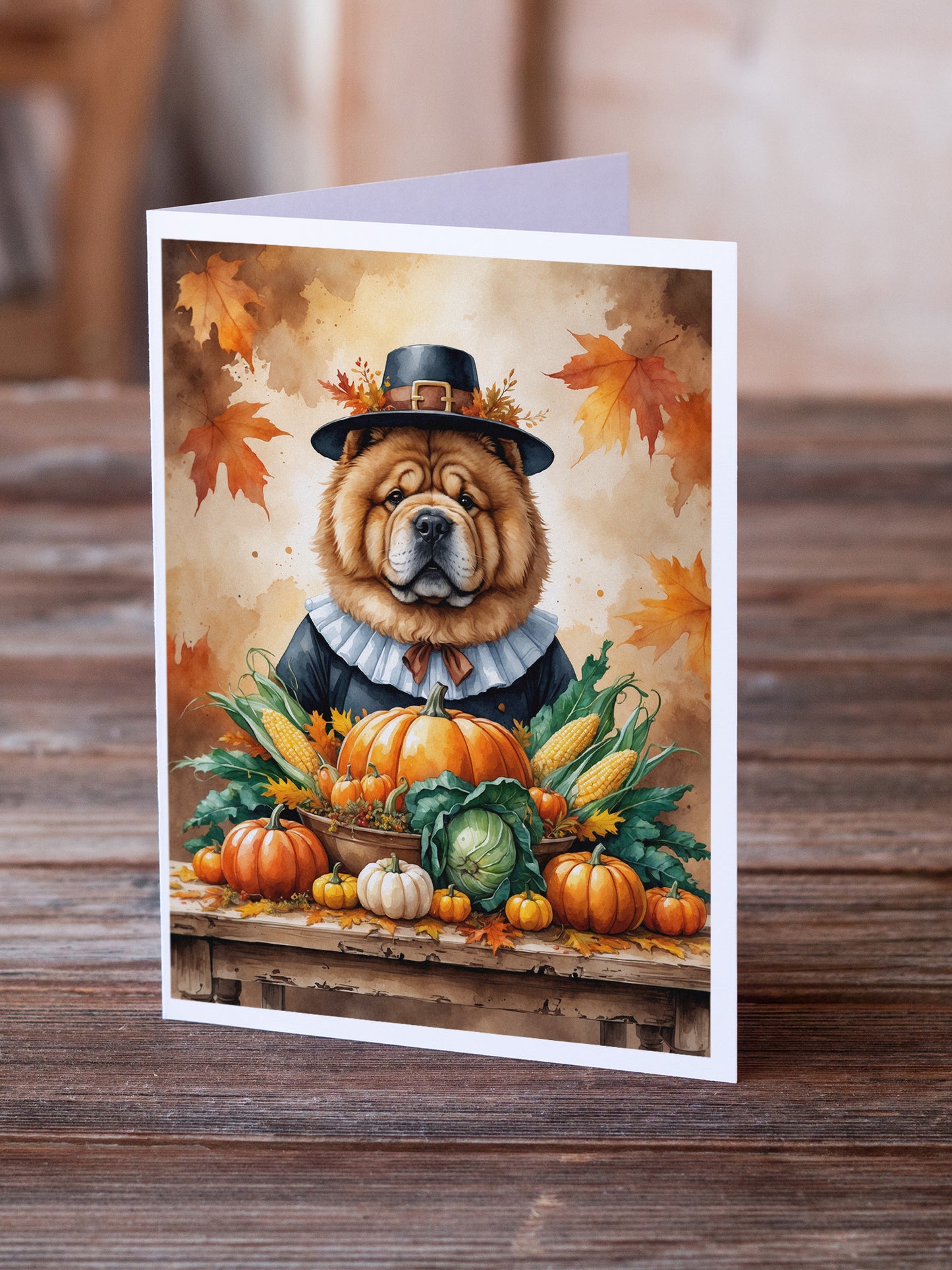 Chow Chow Thanksgiving Greeting Cards Pack of 8