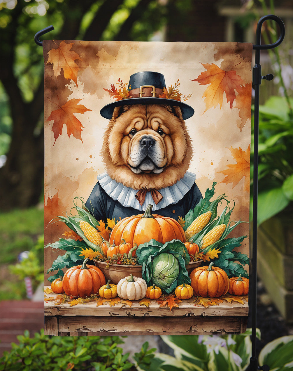 Chow Chow Thanksgiving Garden Flag