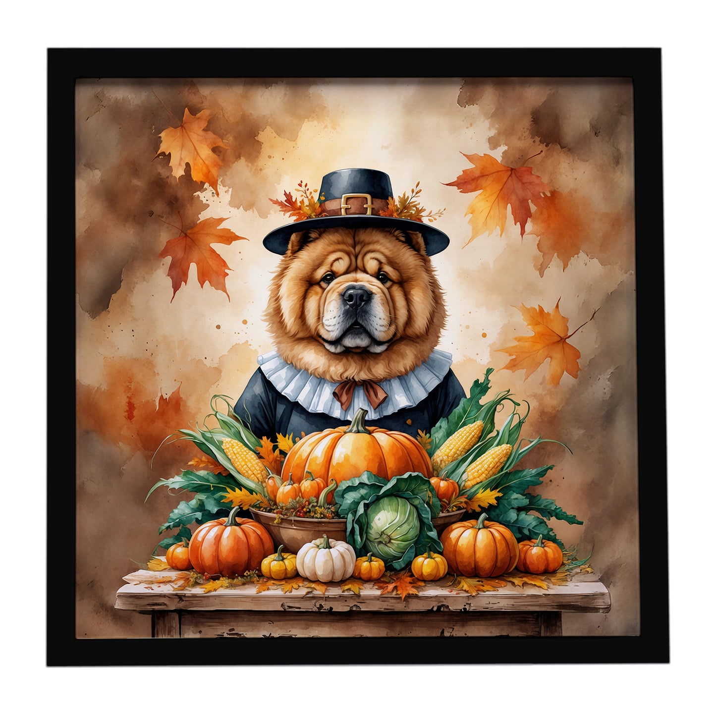 Buy this Chow Chow Thanksgiving Framed Metal Print