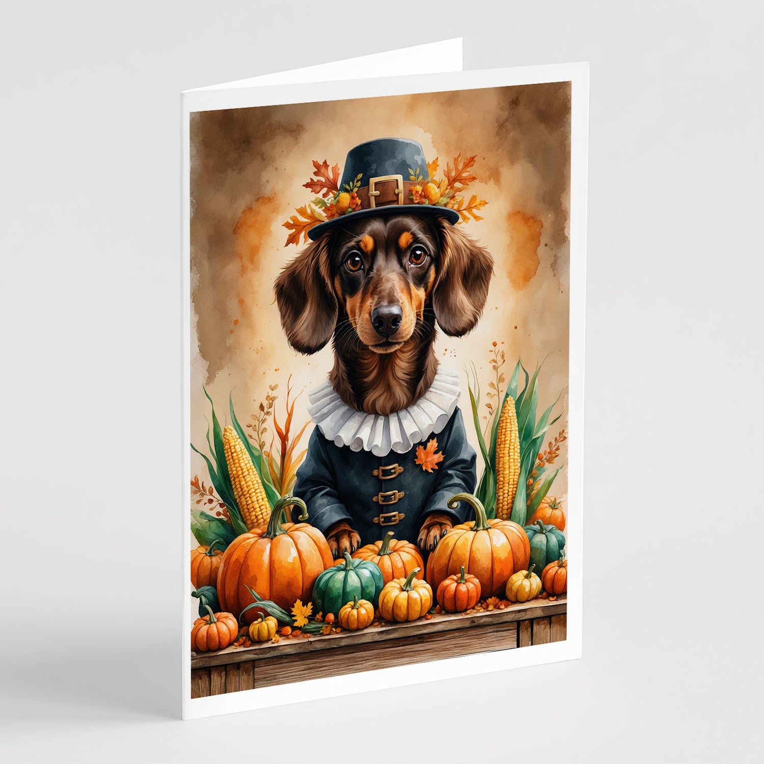 Buy this Chocolate Dachshund Thanksgiving Greeting Cards Pack of 8