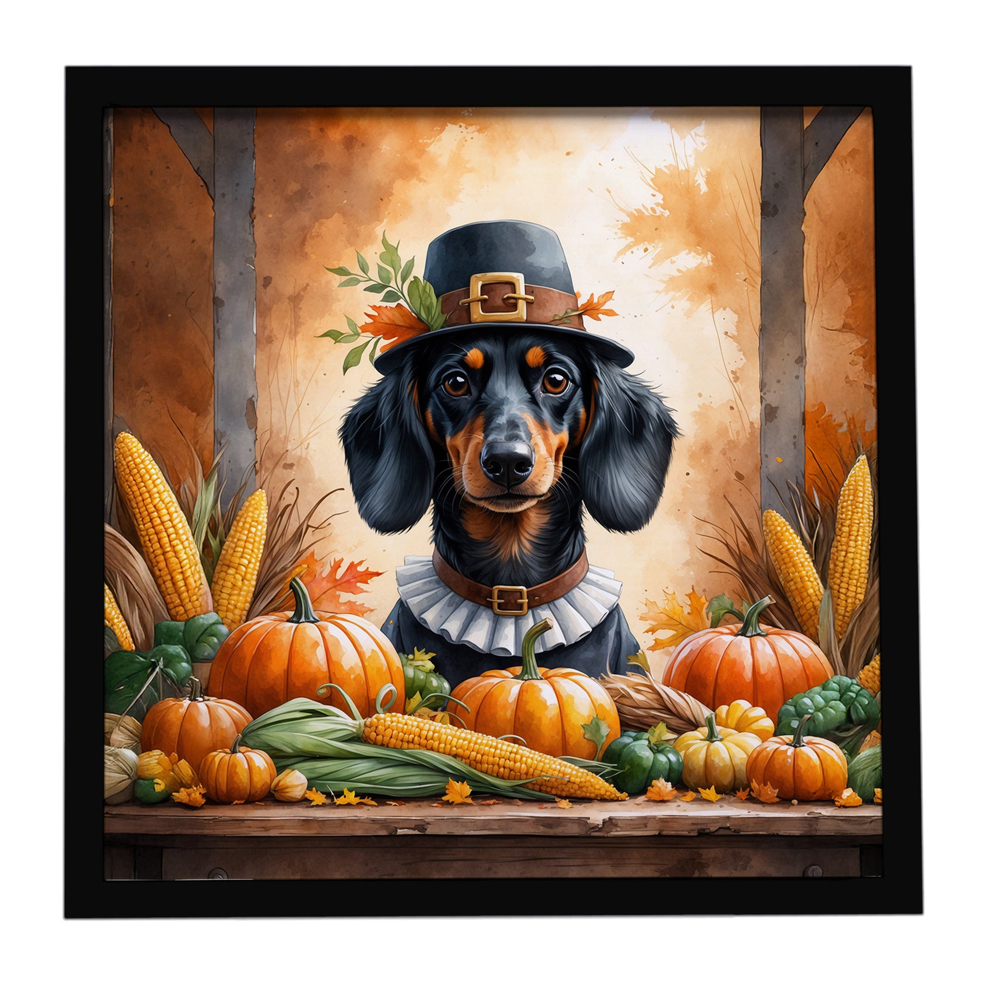 Buy this Dachshund Thanksgiving Framed Metal Print