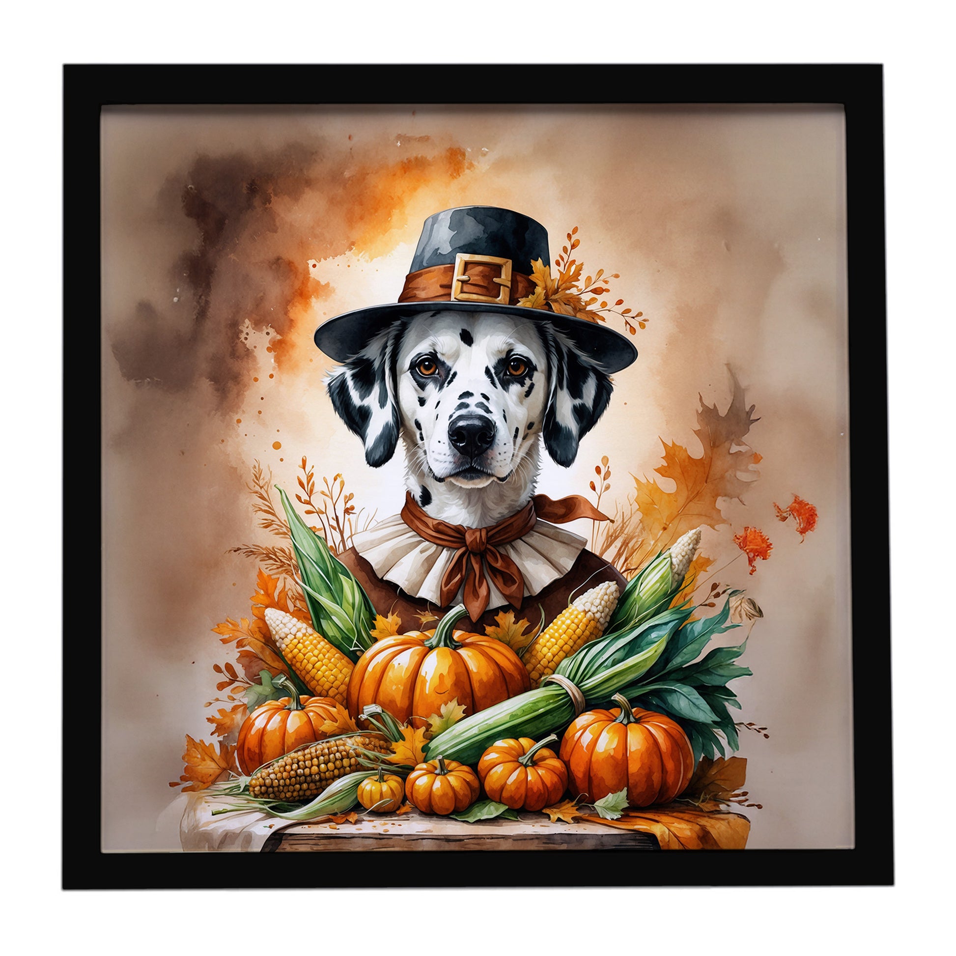 Buy this Dalmatian Thanksgiving Framed Metal Print