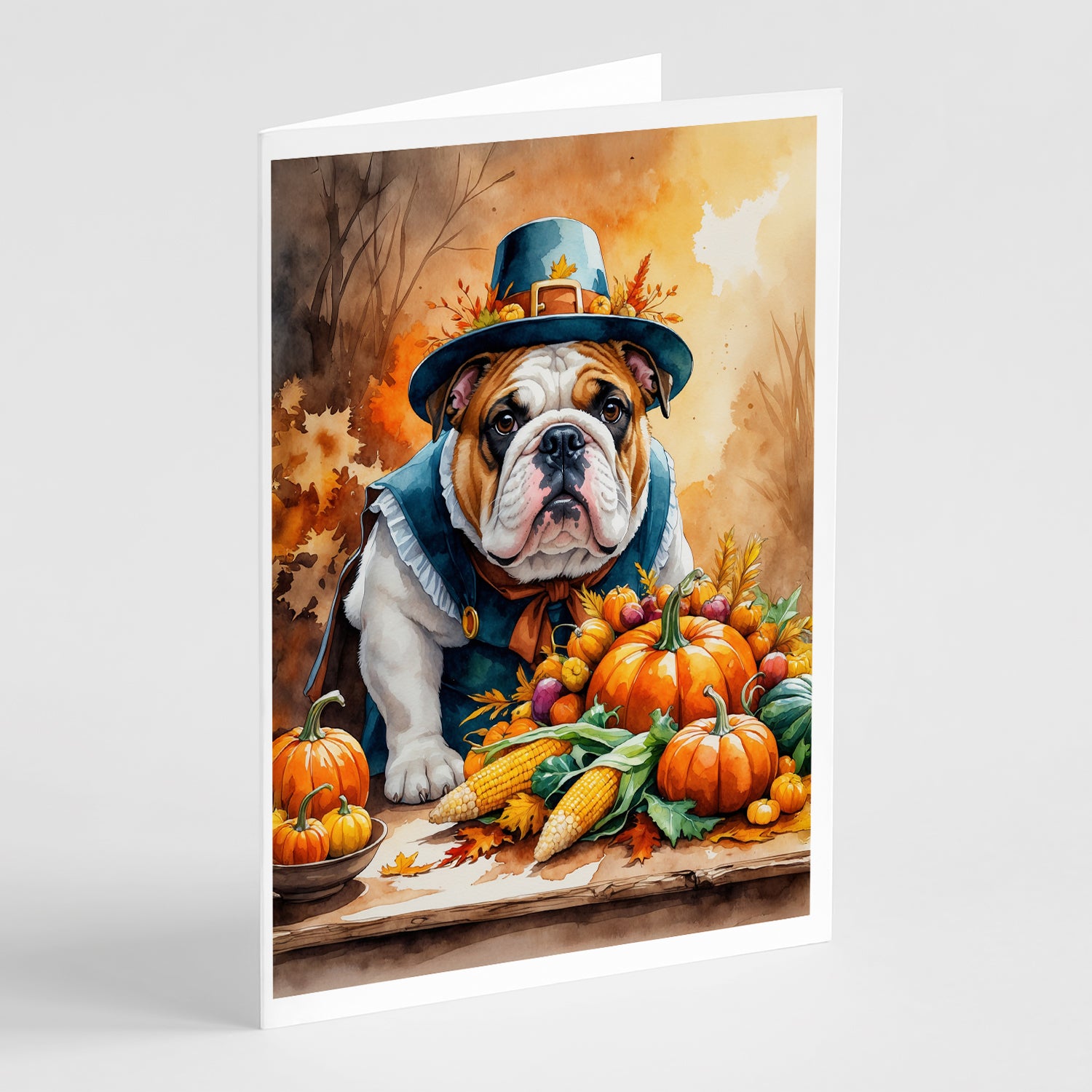 Buy this English Bulldog Thanksgiving Greeting Cards Pack of 8