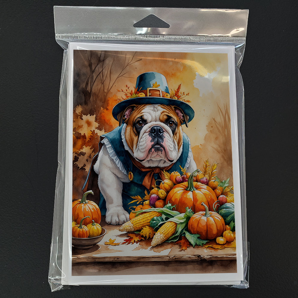 English Bulldog Thanksgiving Greeting Cards Pack of 8