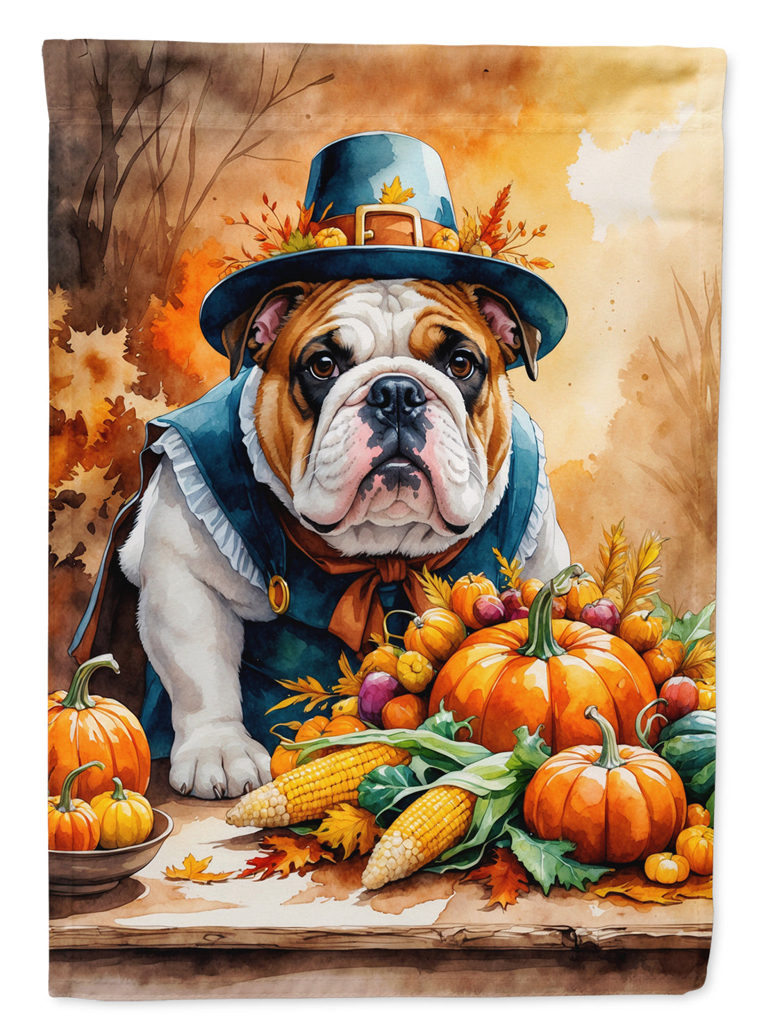Buy this English Bulldog Thanksgiving Garden Flag