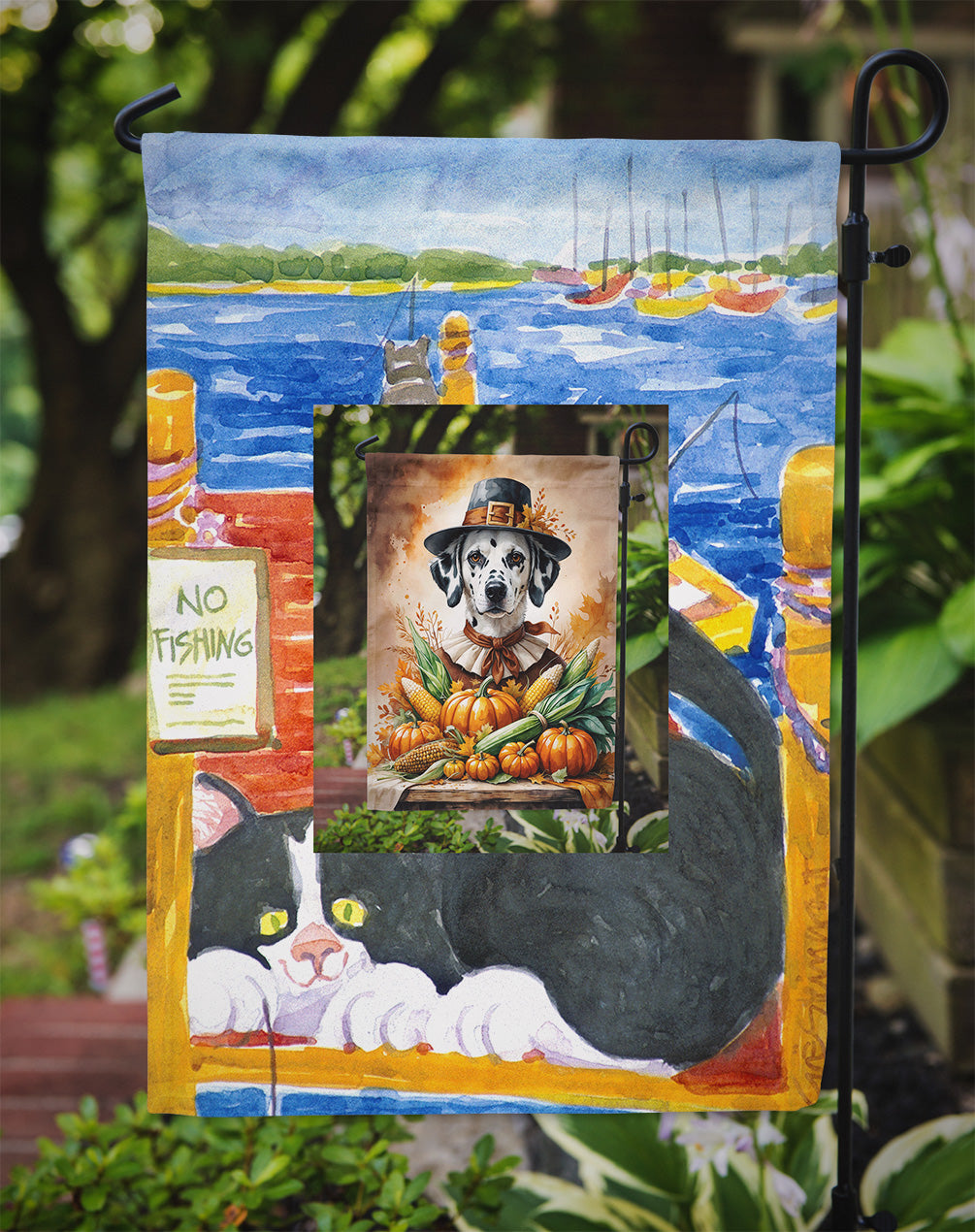 English Bulldog Thanksgiving Garden Flag